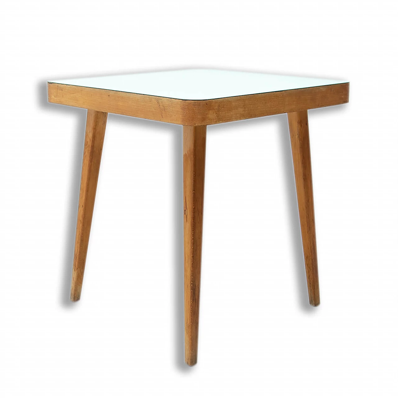 Coloured service table in beech and Formica, 1960s 1452682