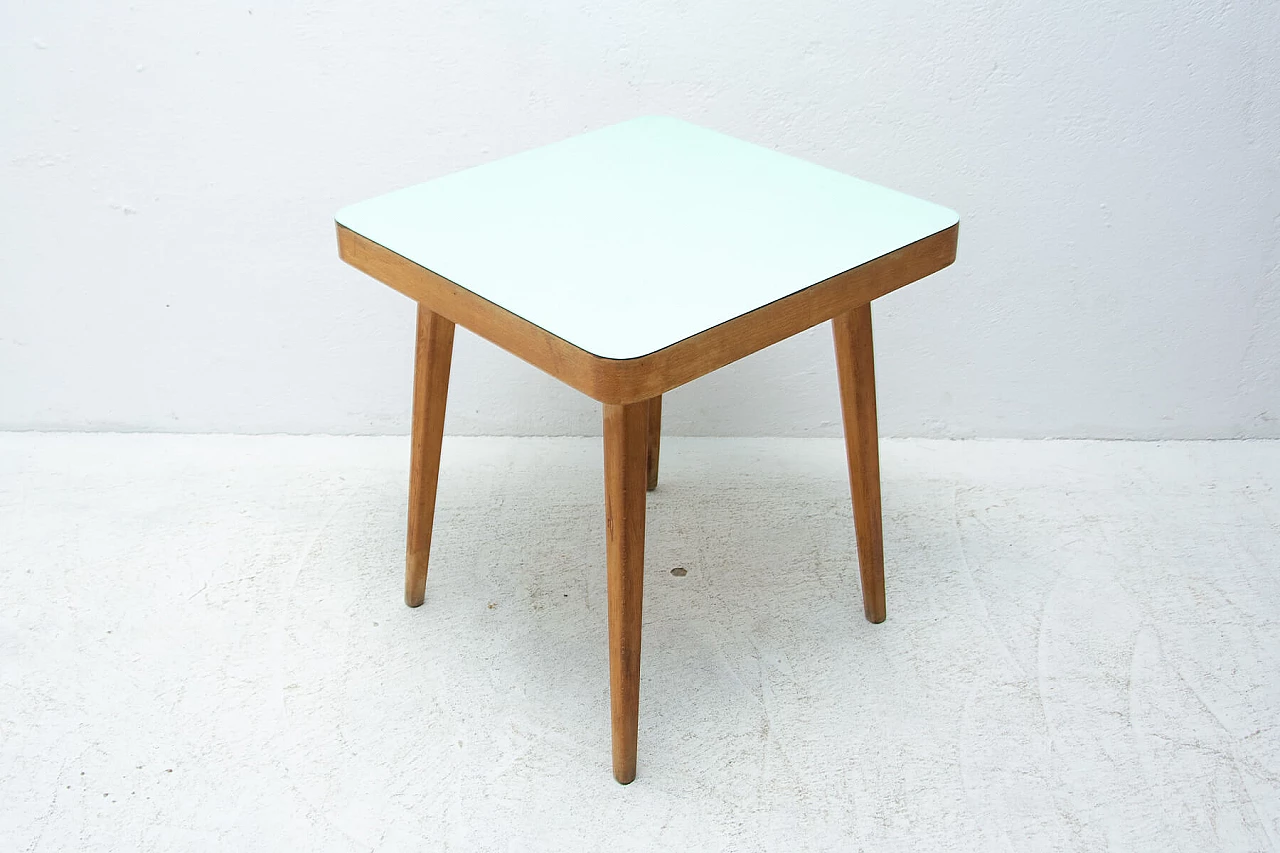 Coloured service table in beech and Formica, 1960s 1452684