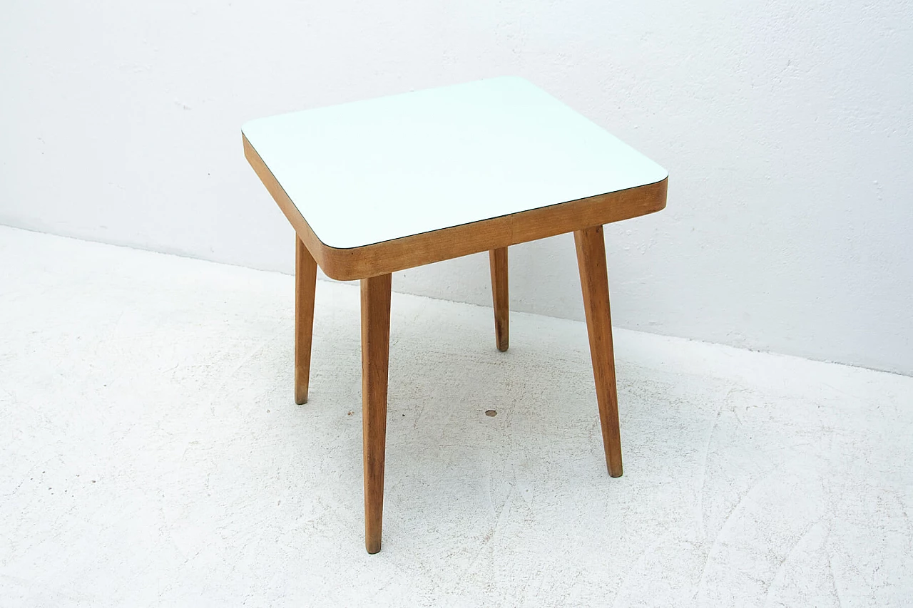 Coloured service table in beech and Formica, 1960s 1452685