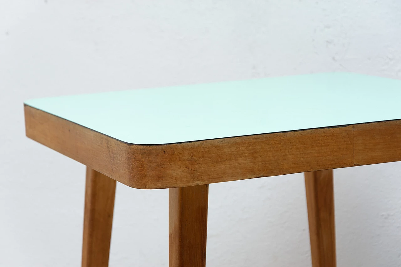 Coloured service table in beech and Formica, 1960s 1452687