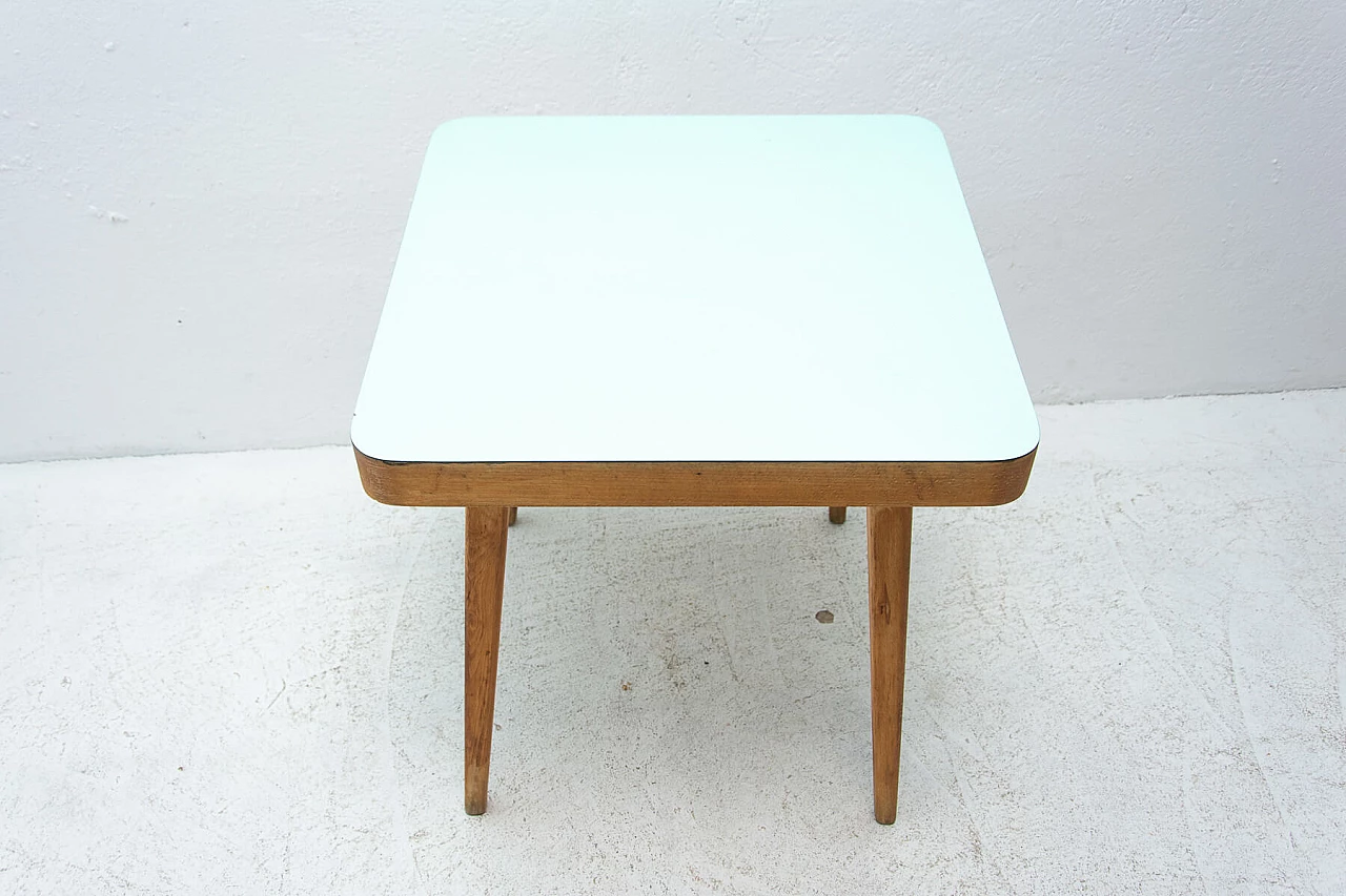Coloured service table in beech and Formica, 1960s 1452688