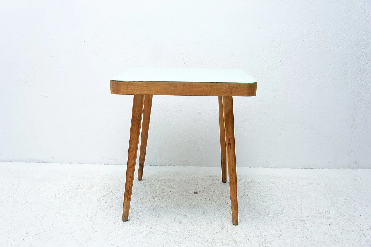 Coloured service table in beech and Formica, 1960s 1452692