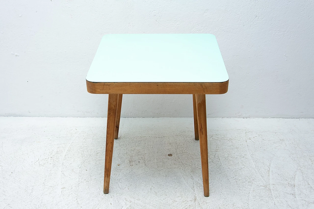 Coloured service table in beech and Formica, 1960s 1452693
