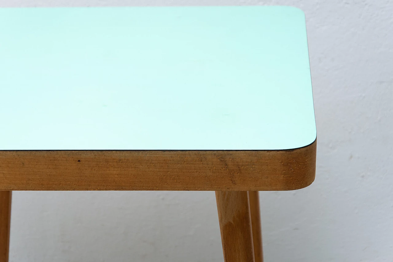 Coloured service table in beech and Formica, 1960s 1452694