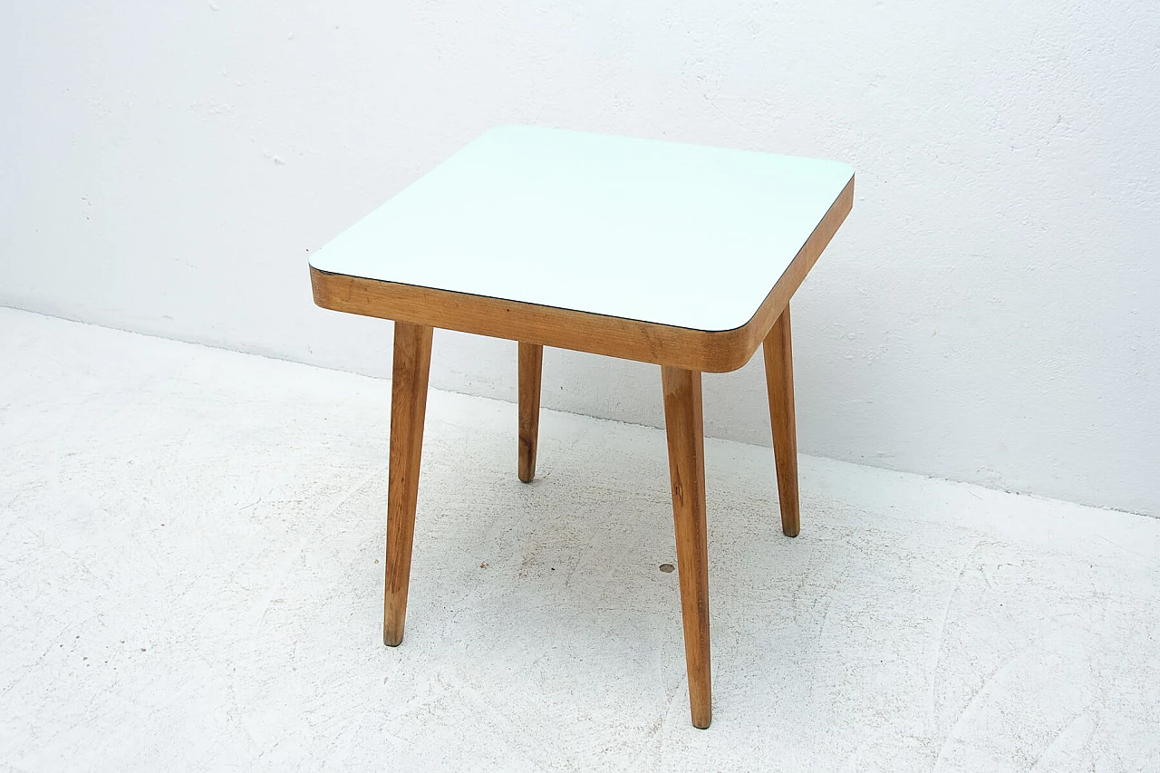 Coloured service table in beech and Formica, 1960s 1452695