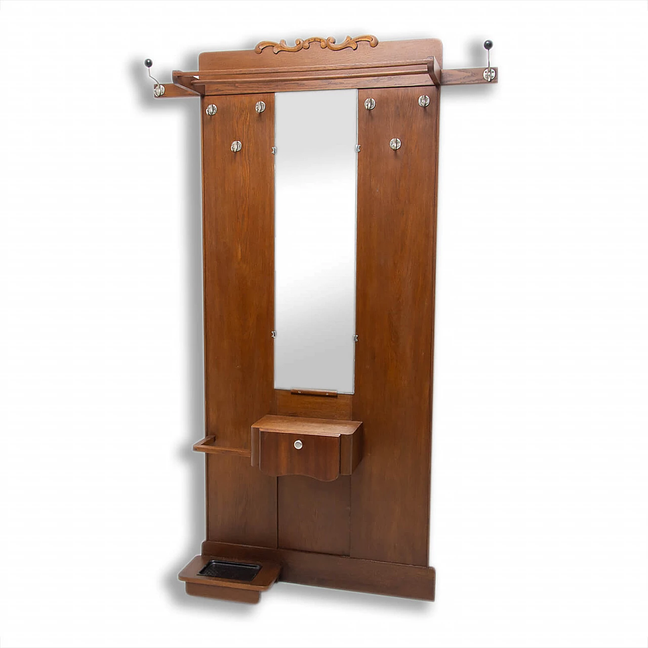 Appendiabiti in stile Art Nouveau in quercia, anni '10 1452748