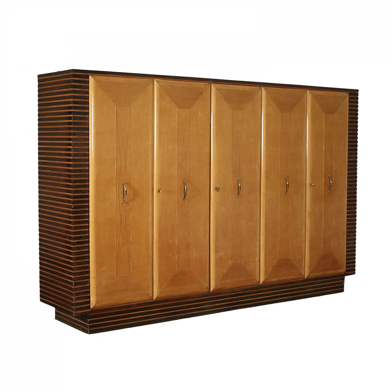 Closet in beech, maple and brass, 40s 1453708