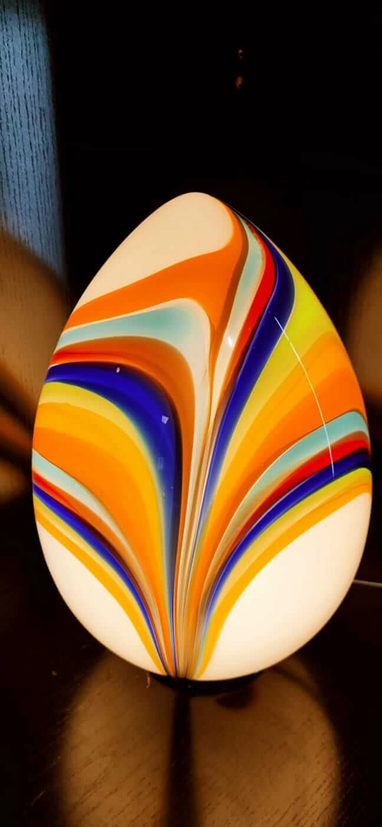 Blown Murano glass egg-shaped table lamp, 1960s 1455788