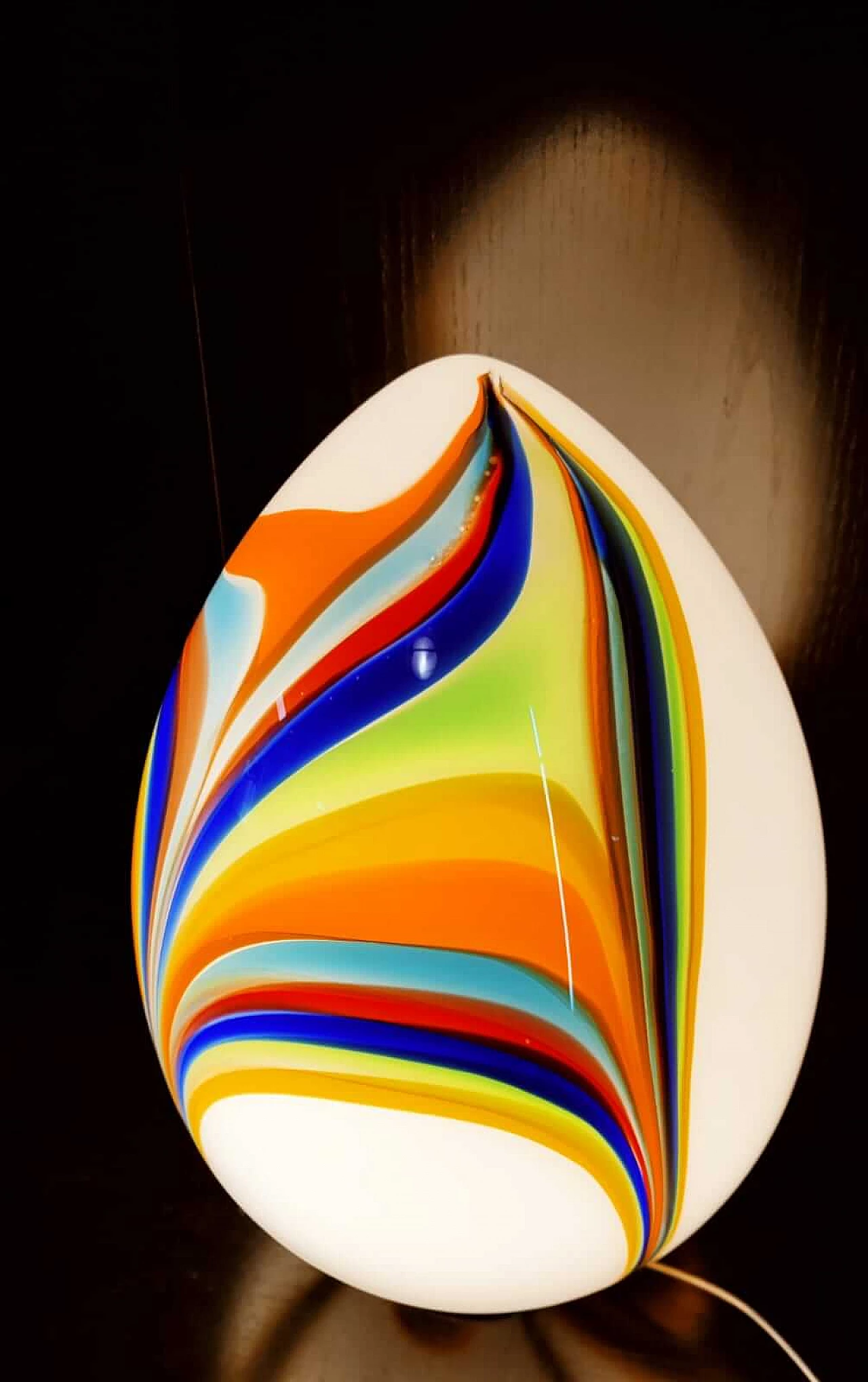Blown Murano glass egg-shaped table lamp, 1960s 1455790