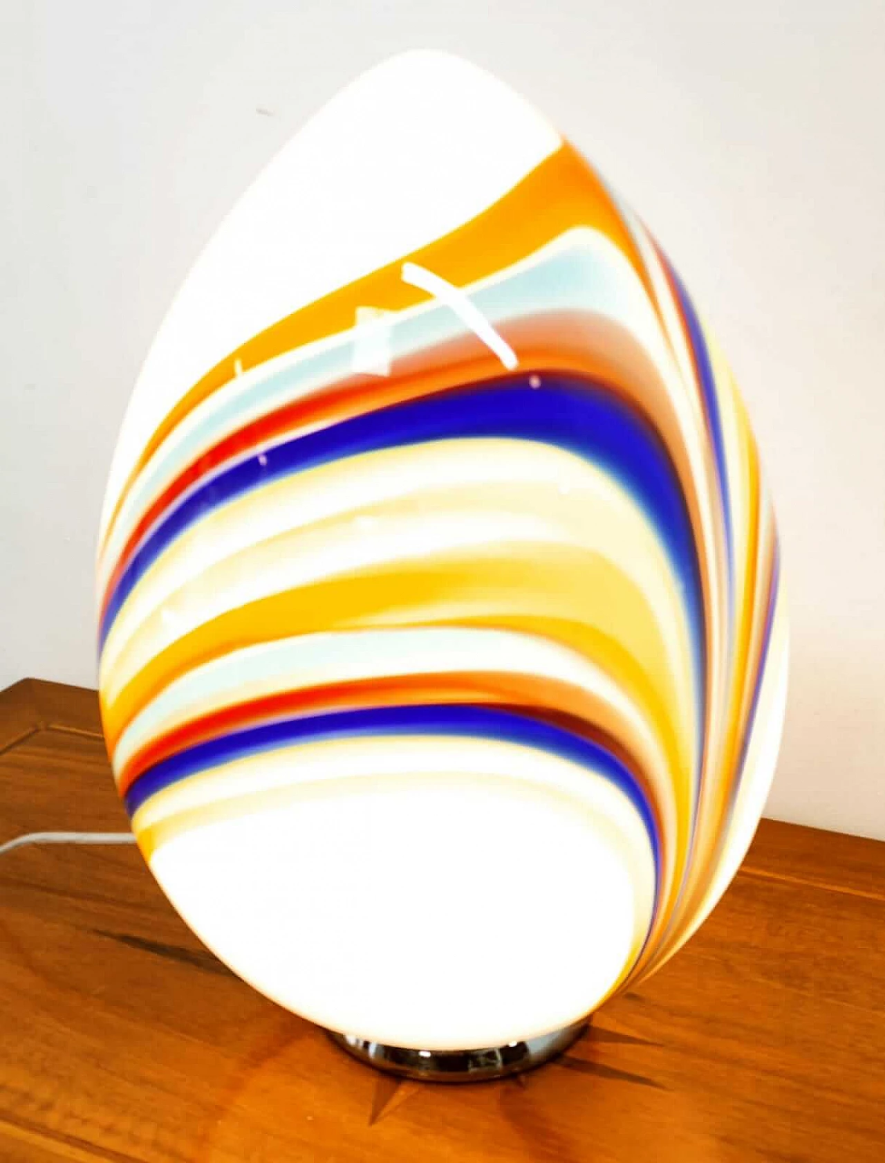 Blown Murano glass egg-shaped table lamp, 1960s 1455791
