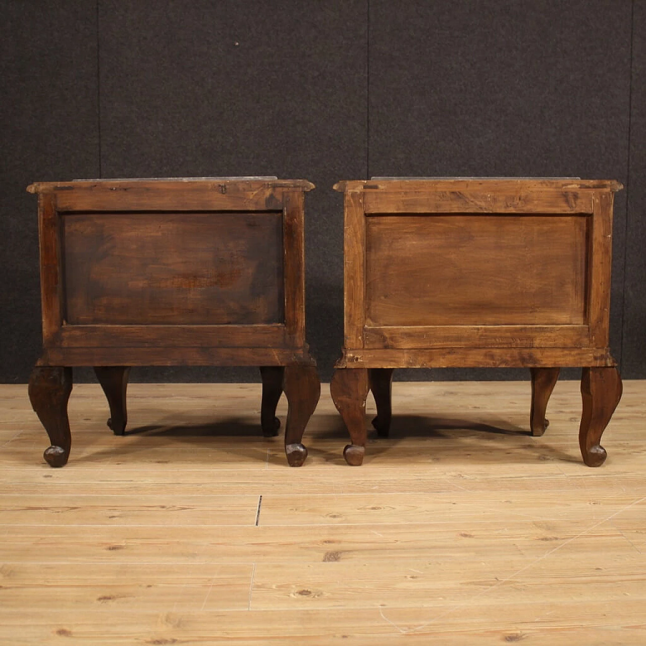 Pair of walnut and beech bedside tables, 1940s 1456122