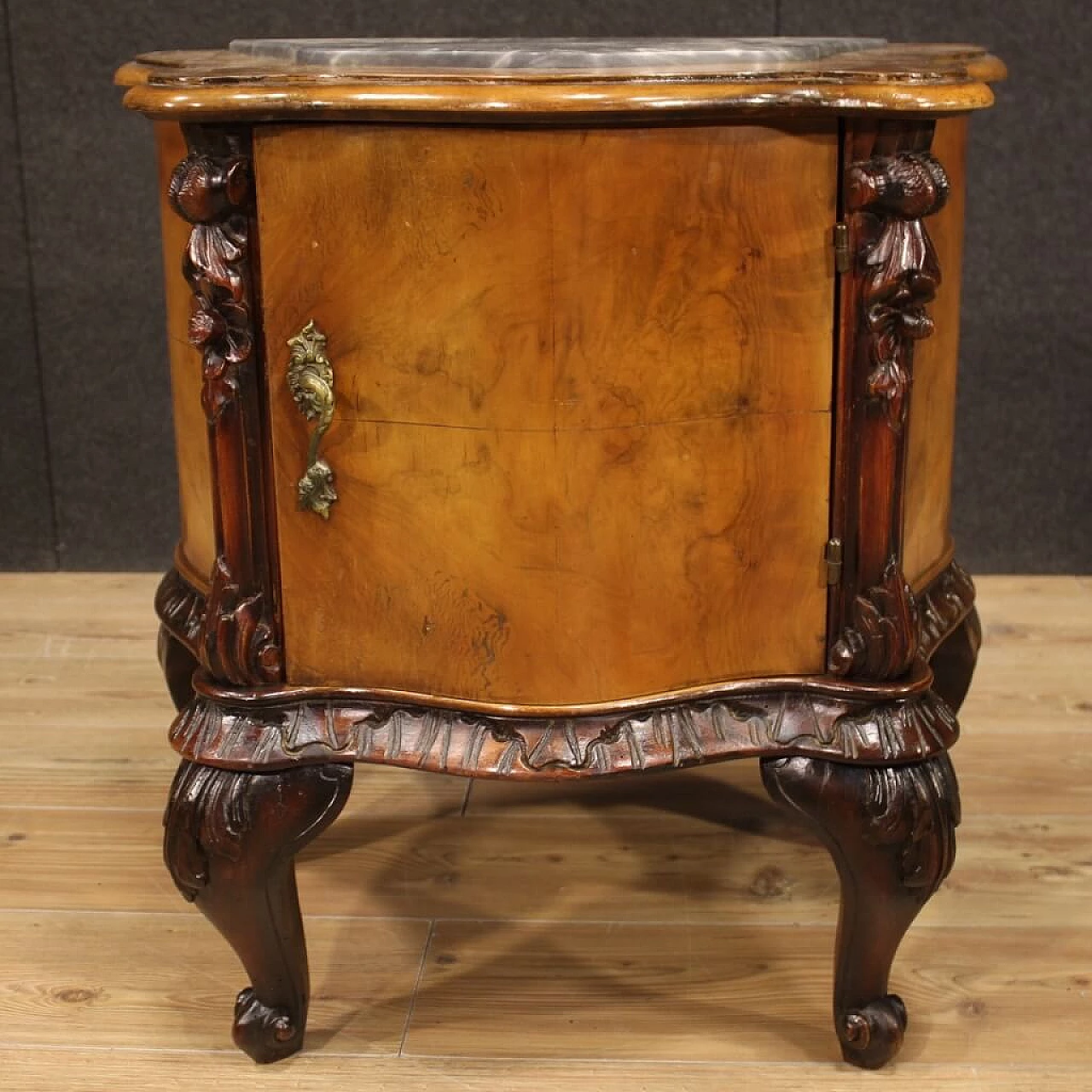 Pair of walnut and beech bedside tables, 1940s 1456125