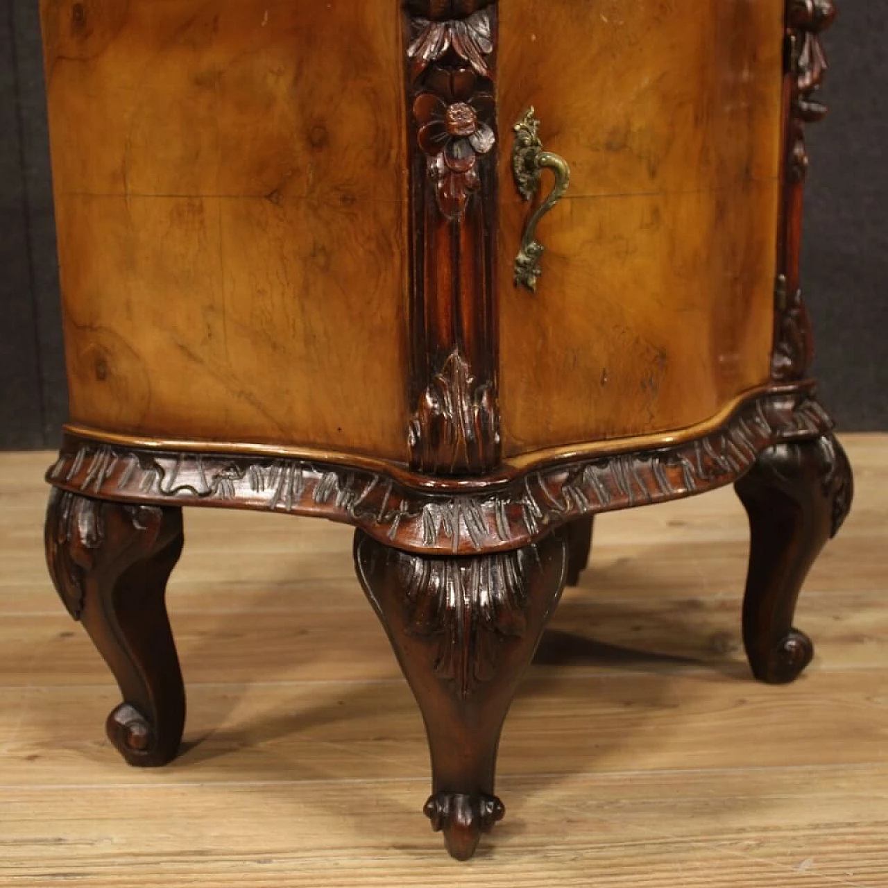 Pair of walnut and beech bedside tables, 1940s 1456126