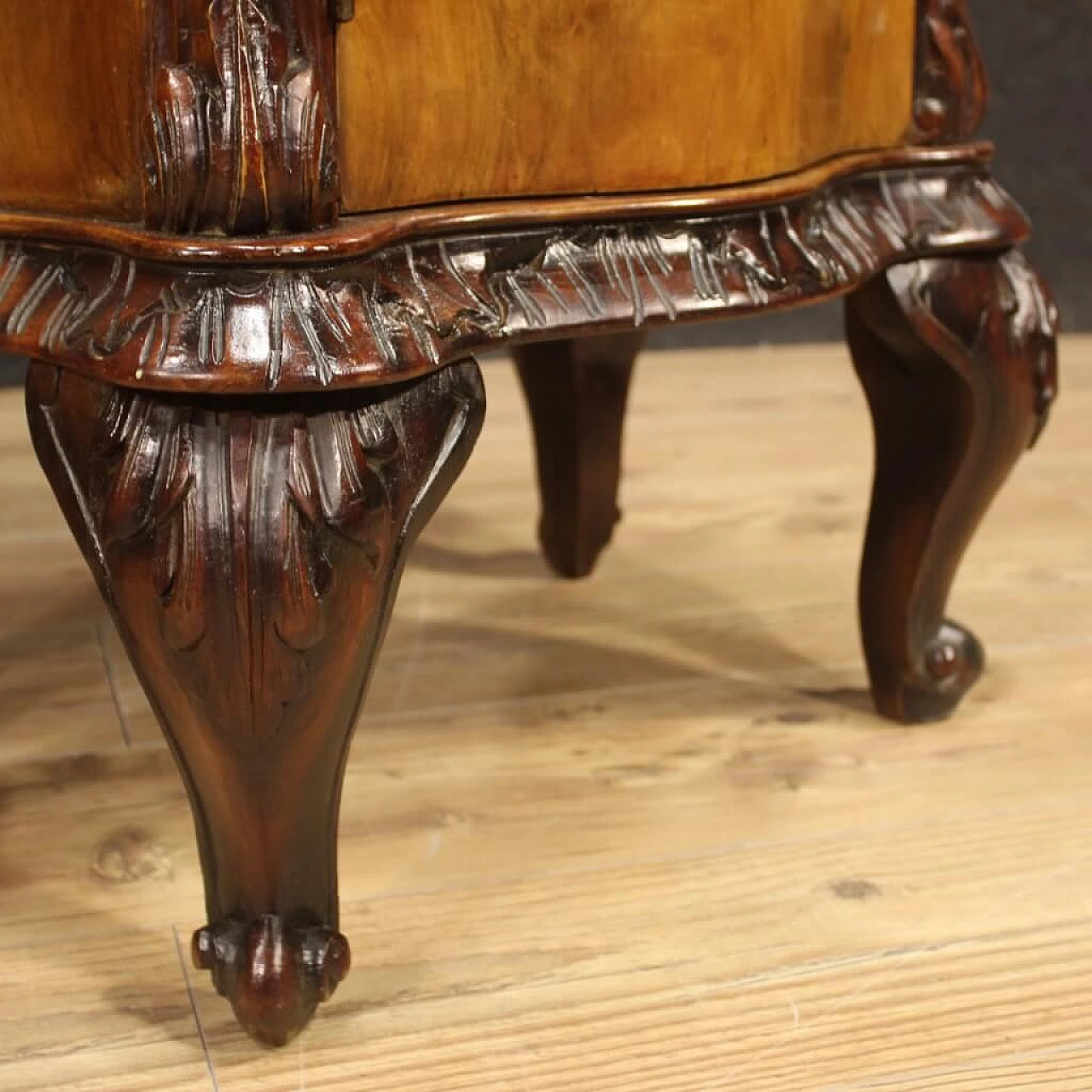 Pair of walnut and beech bedside tables, 1940s 1456129