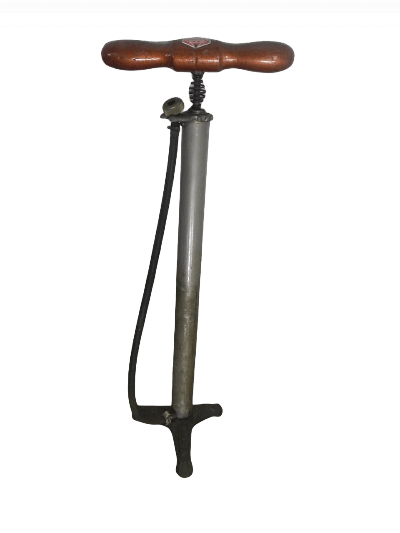 Bicycle pump in cast iron and wood by Pompe Salca Milano, 1950s 1456253