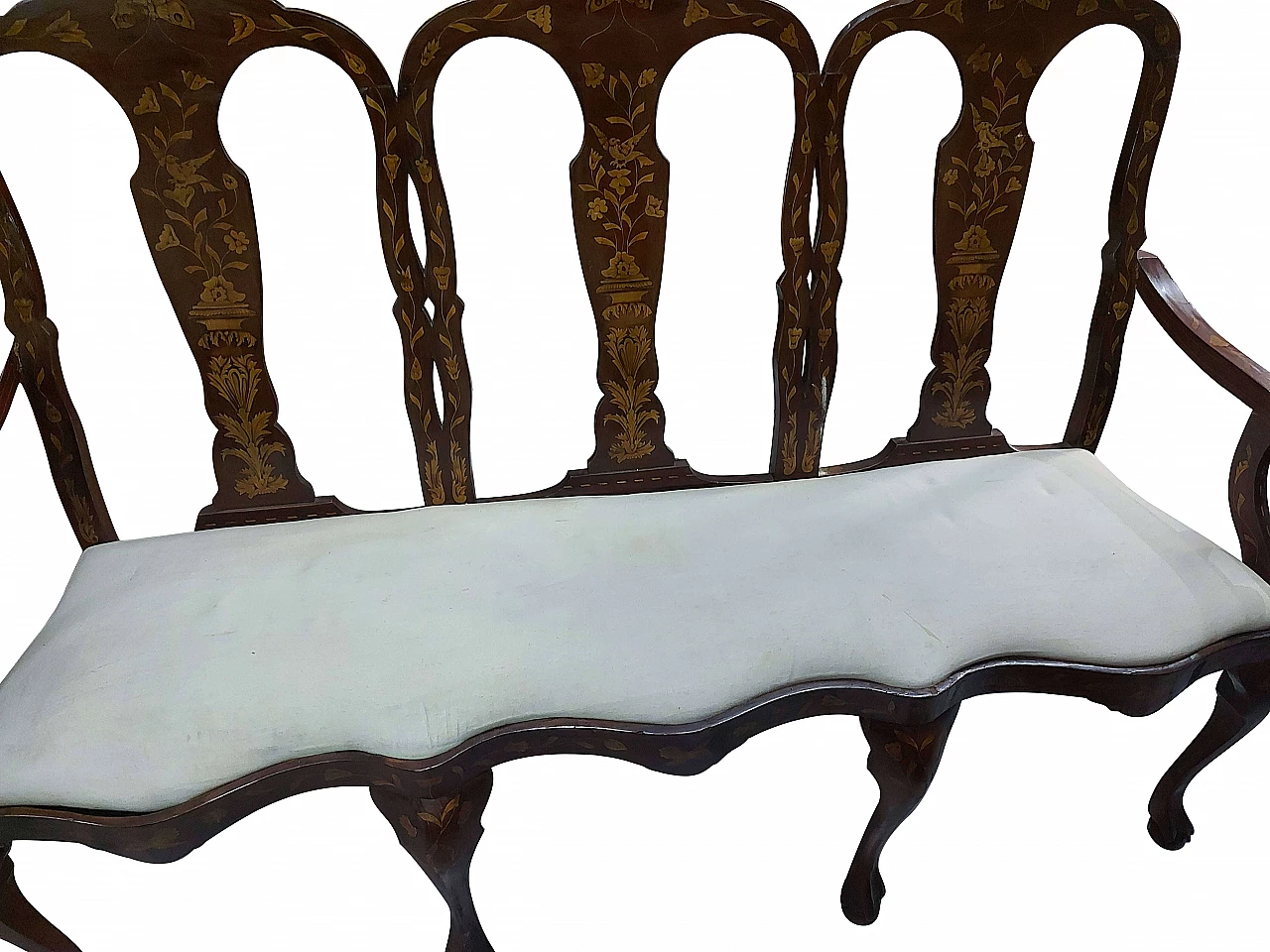 English inlaid walnut sofa, 18th century 1456267