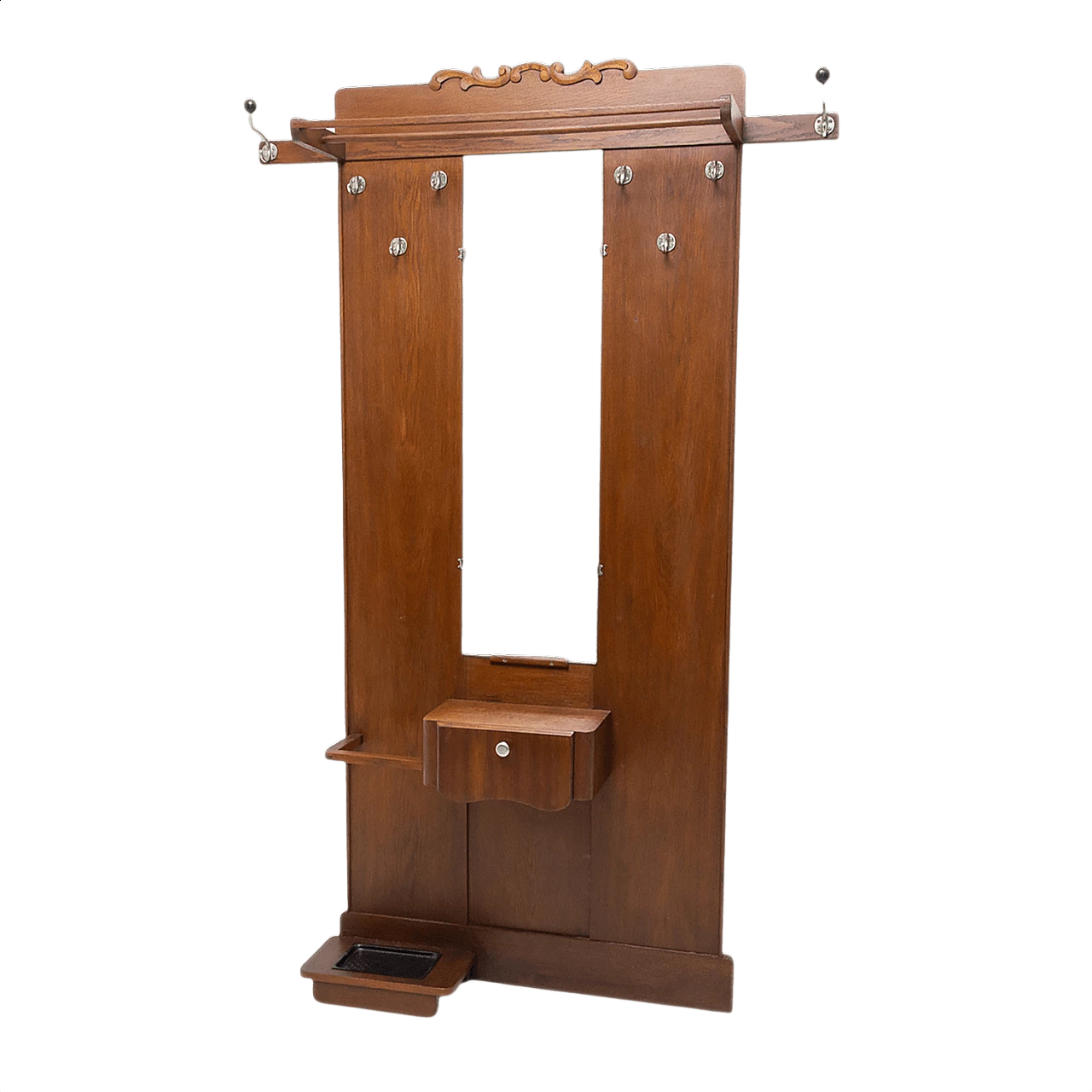 Appendiabiti in stile Art Nouveau in quercia, anni '10 1456365