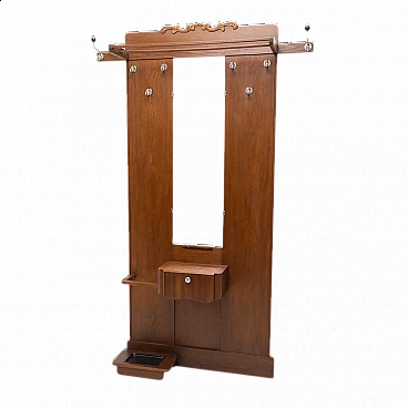 Appendiabiti in stile Art Nouveau in quercia, anni '10