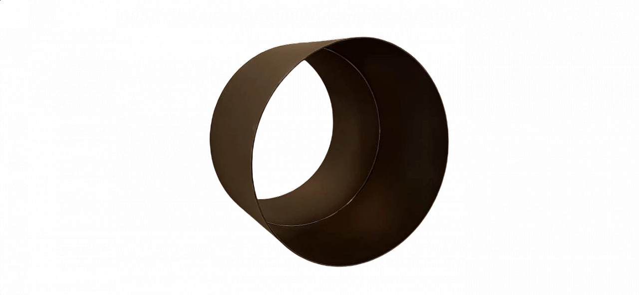 Specchio cilindrico in metallo nero, anni '60 1456378