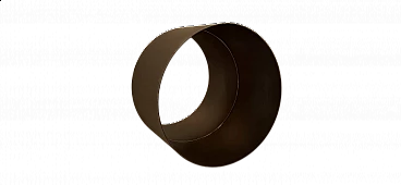 Specchio cilindrico in metallo nero, anni '60