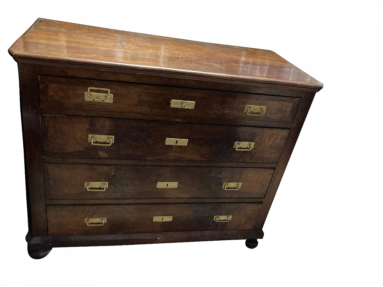 Cassettiera in stile liberty in piuma di noce, '900 1456501