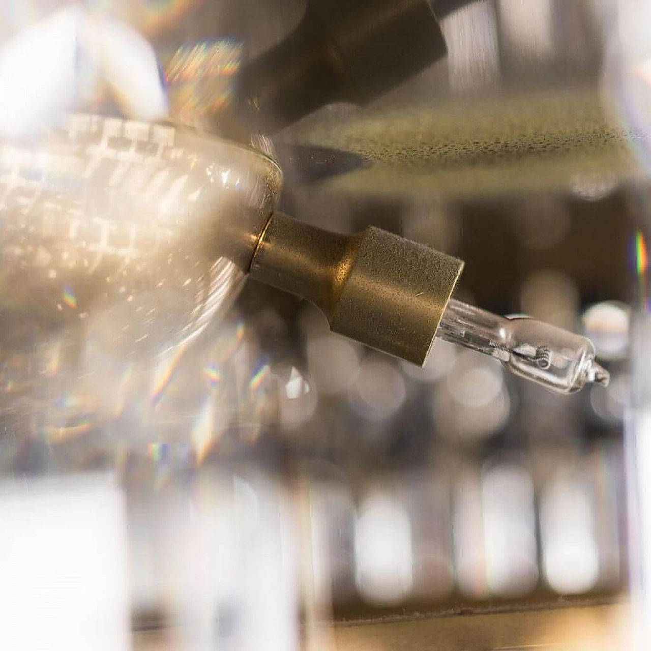 6 lights chandelier in metal and brass, 1970s 1456583