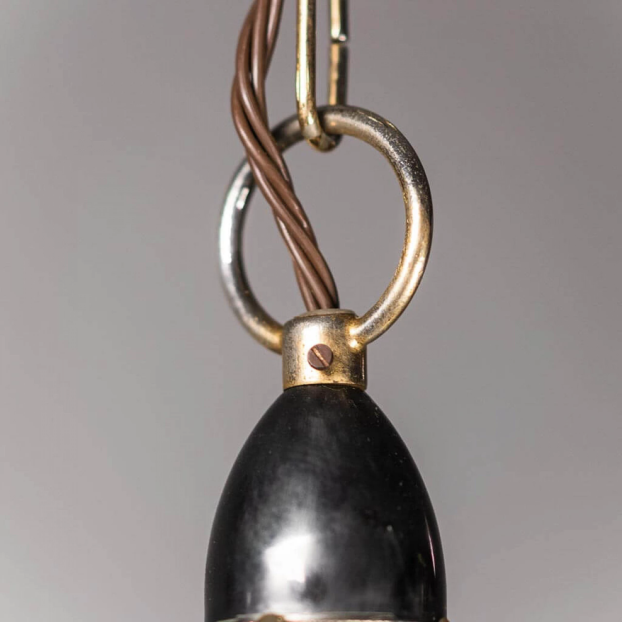 6 lights chandelier in metal and brass, 1970s 1456590