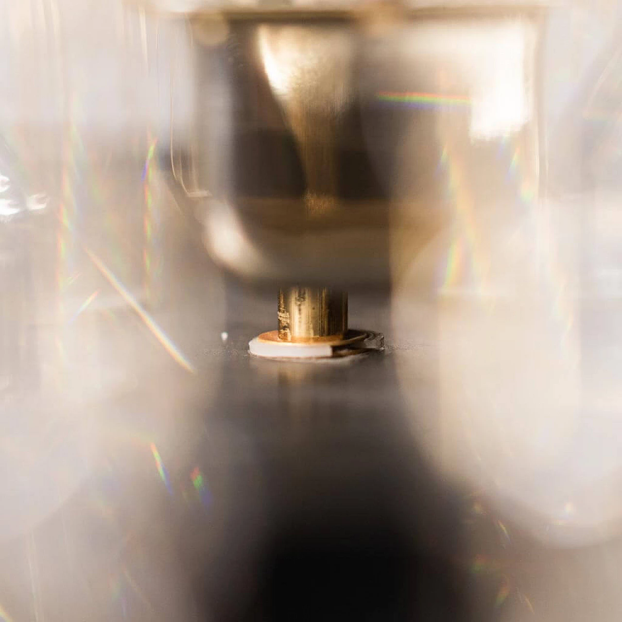 6 lights chandelier in metal and brass, 1970s 1456592