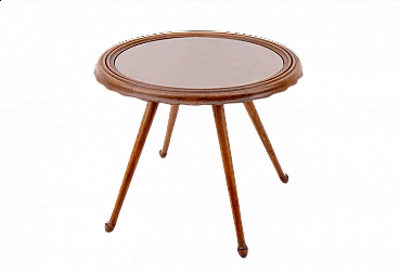 Tavolino da caffè con piano incassato in vetro, anni '50