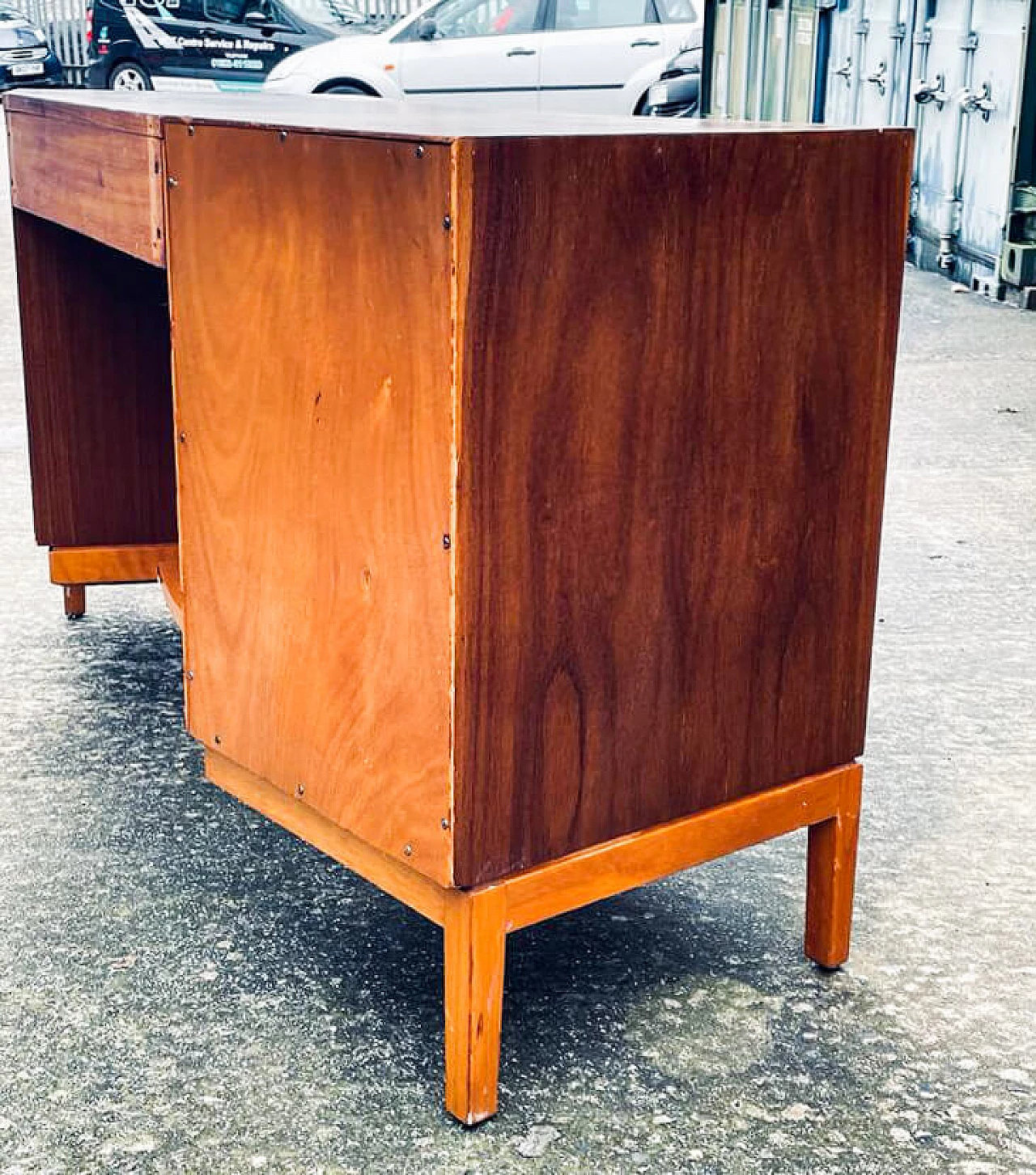 Desk or dresser in walnut, rosewood and brass by John & Sylvia Reid for Stag, 60s 1458228