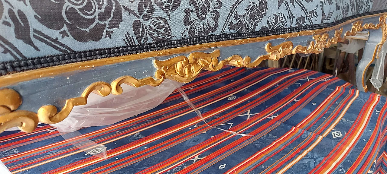 Louis XIV dormeuse in San Leucio silk, 18th century 1458233