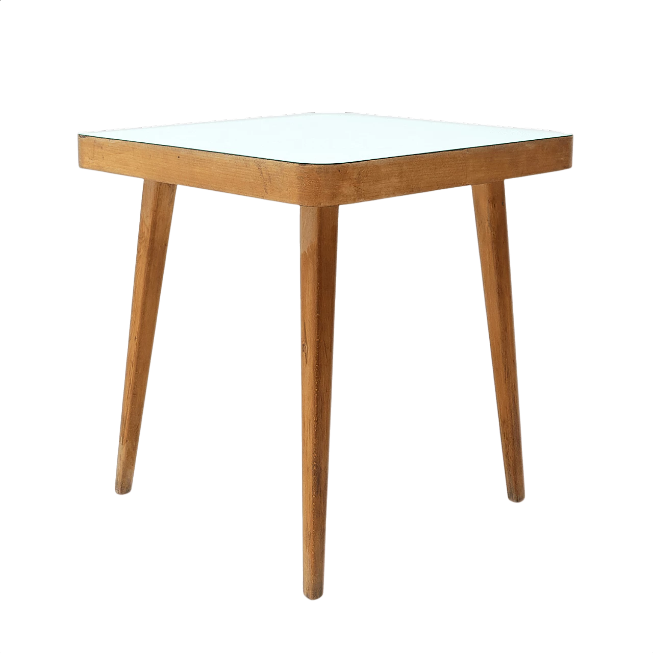 Coloured service table in beech and Formica, 1960s 1458241