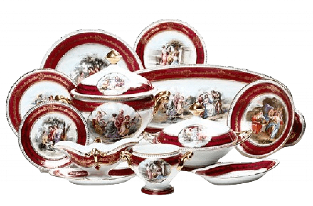 Servizio di piatti Pauly Venezia in porcellana, anni '30 1458270