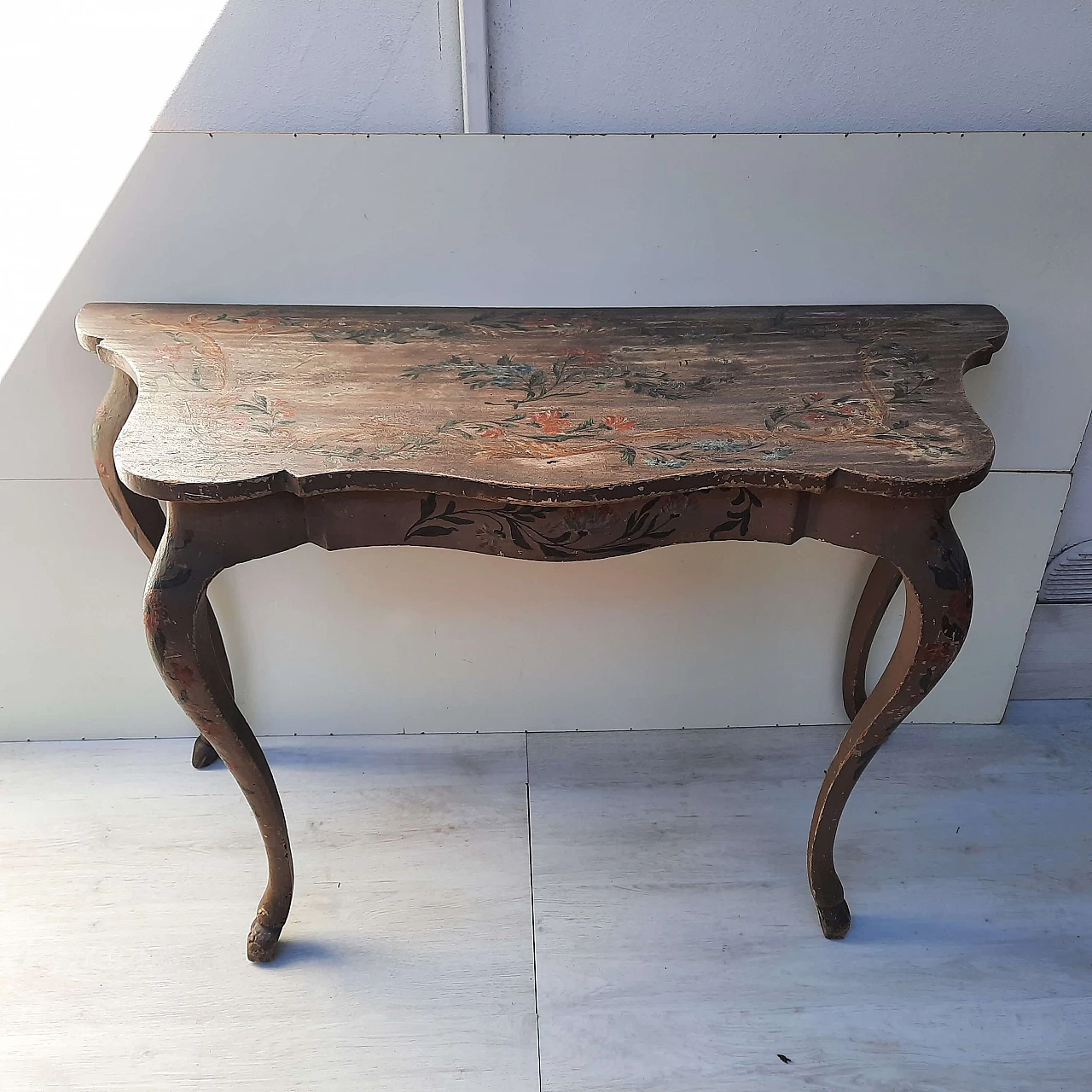 Lacquered console table with chair, 19th century 1458304
