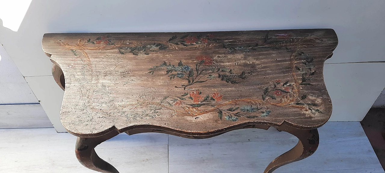 Lacquered console table with chair, 19th century 1458305