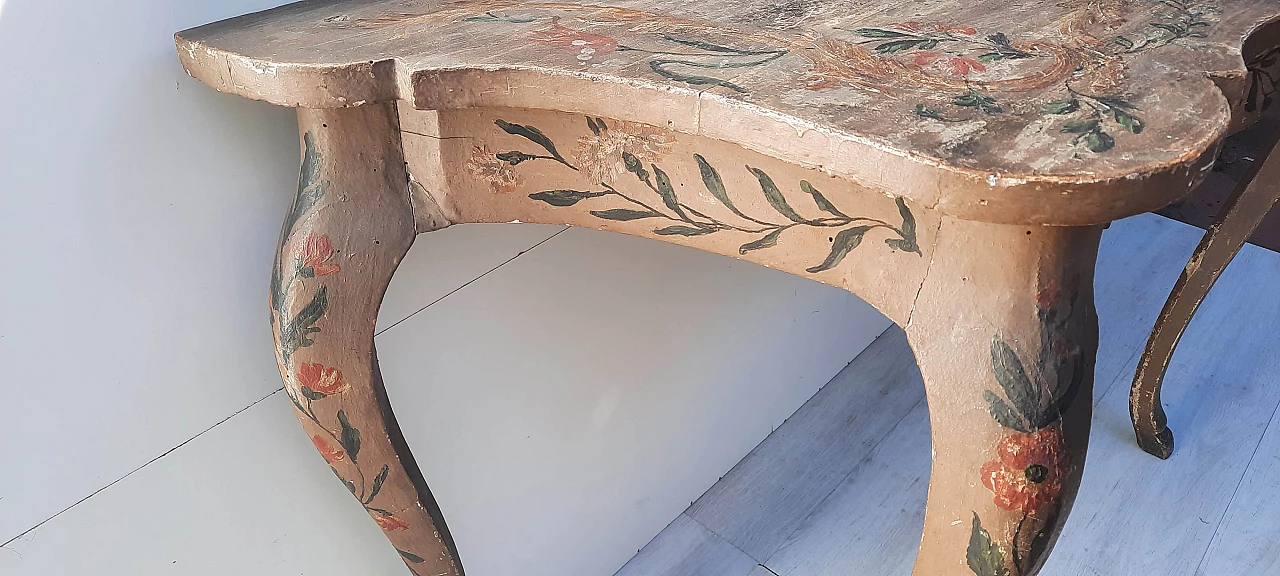 Lacquered console table with chair, 19th century 1458308