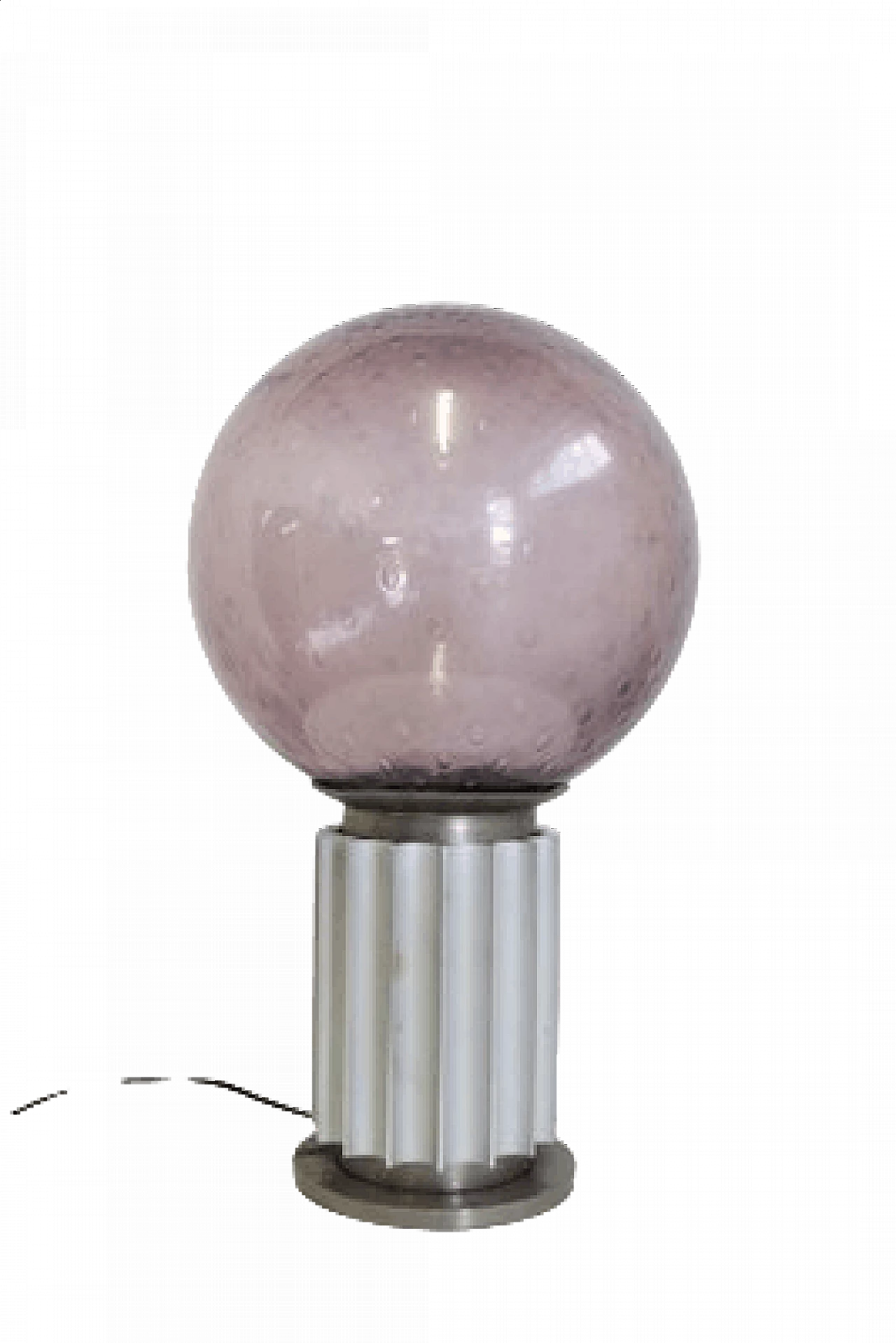 Lampada da tavolo a sfera in vetro soffiato viola, anni '60 1458974