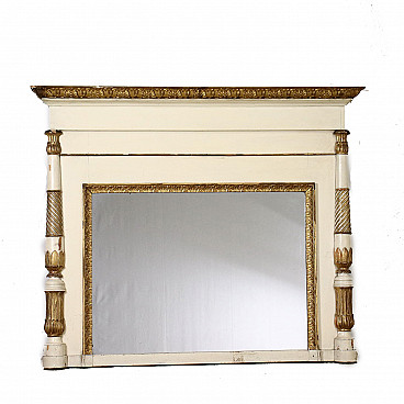 Lacquered and gilded restoration chimneypiece, 19th century