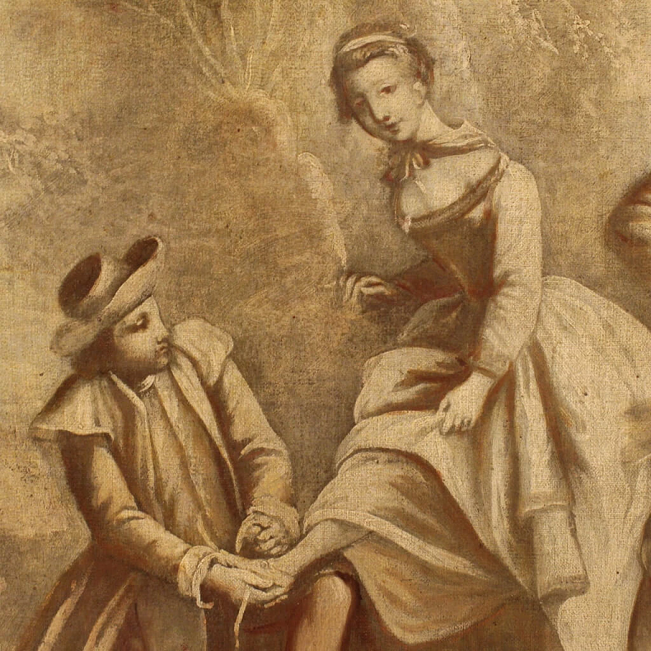 Oil on canvas Landscape Romantic Scene, 19th century 1460100