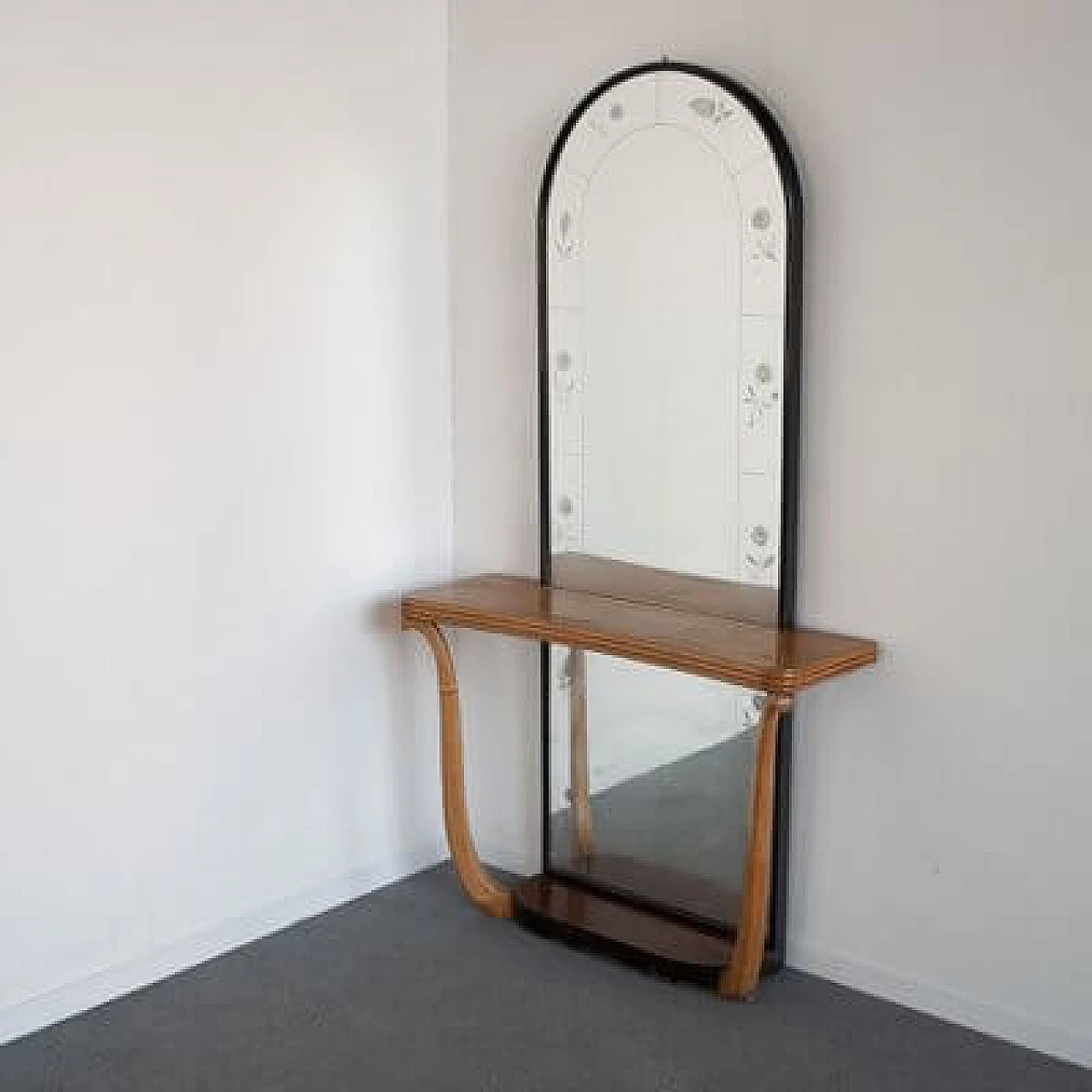 Consolle Art Déco con specchio, anni '40 1460204