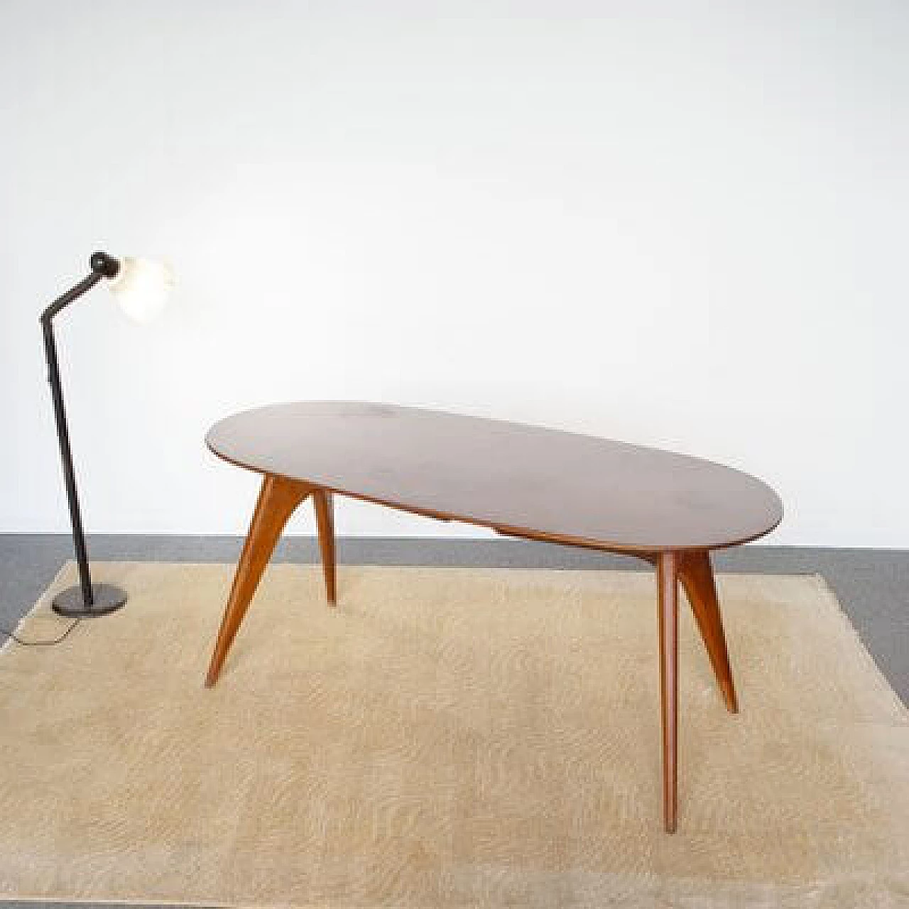 Oval wooden dining table by Ico and Luisa Parisi for Fratelli Rizzi, 1960s 1460219