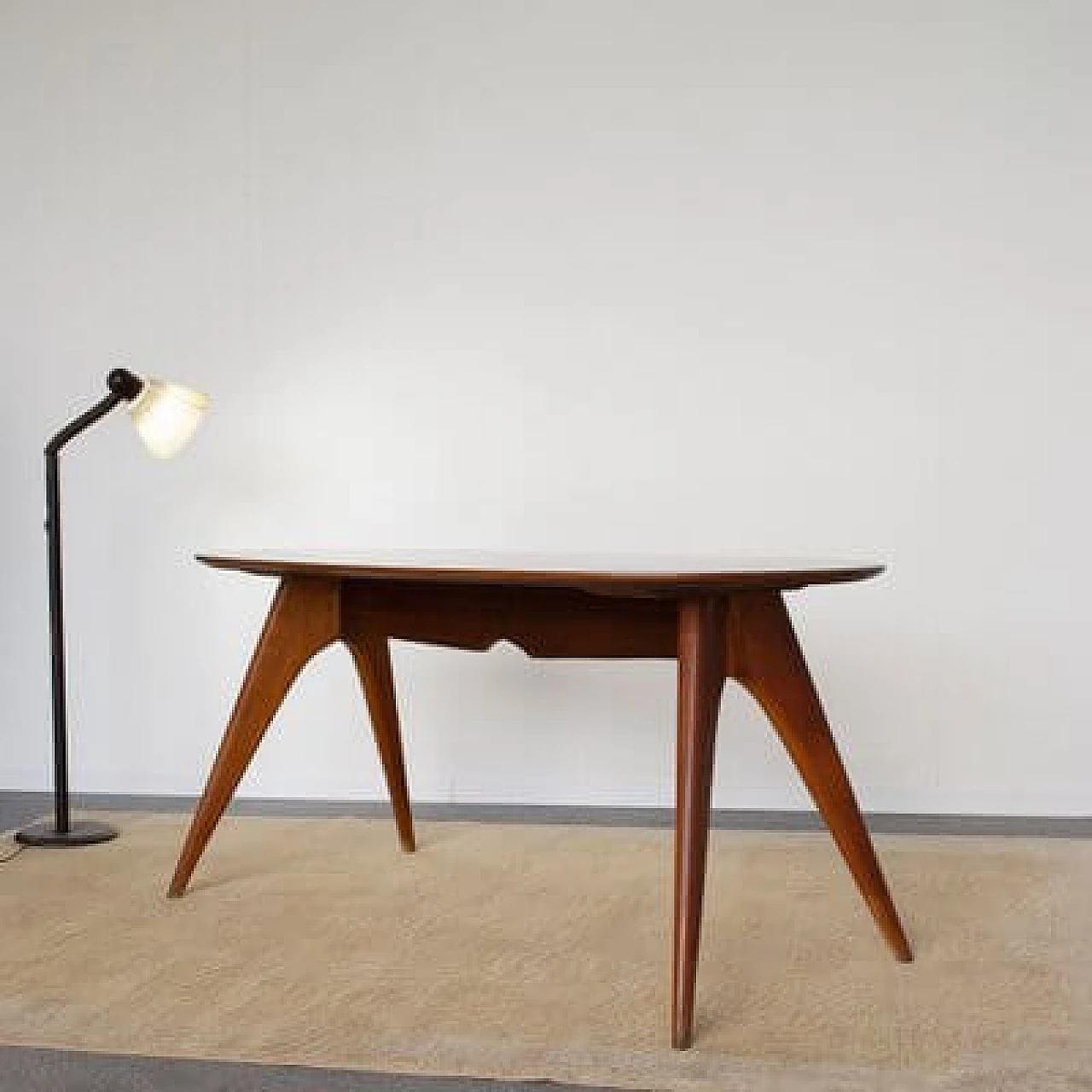 Oval wooden dining table by Ico and Luisa Parisi for Fratelli Rizzi, 1960s 1460220