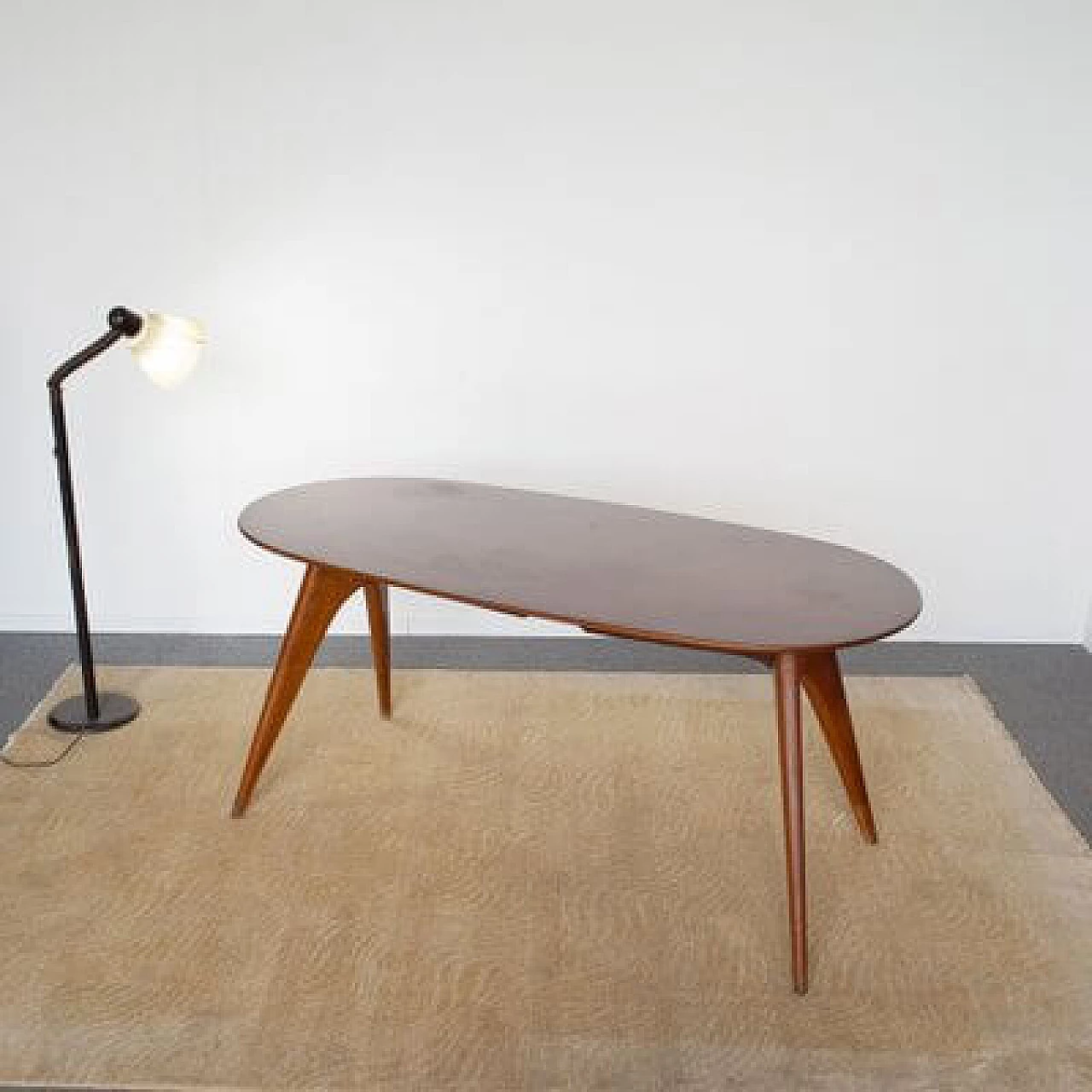 Oval wooden dining table by Ico and Luisa Parisi for Fratelli Rizzi, 1960s 1460221