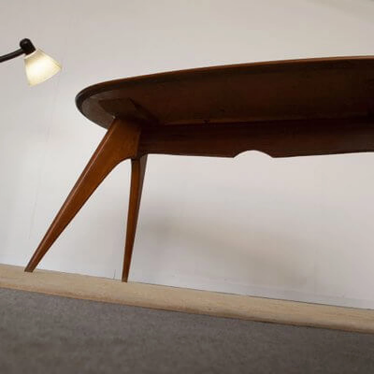 Oval wooden dining table by Ico and Luisa Parisi for Fratelli Rizzi, 1960s 1460224