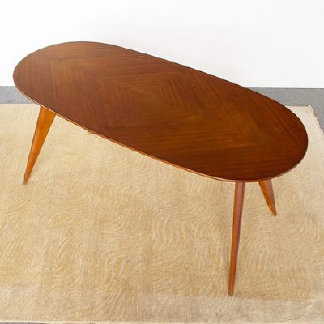Oval wooden dining table by Ico and Luisa Parisi for Fratelli Rizzi, 1960s 1460226