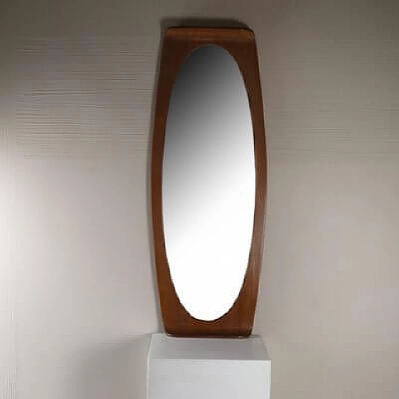 Curved teak wall mirror by Campo e Graffi, 1960s 1460268