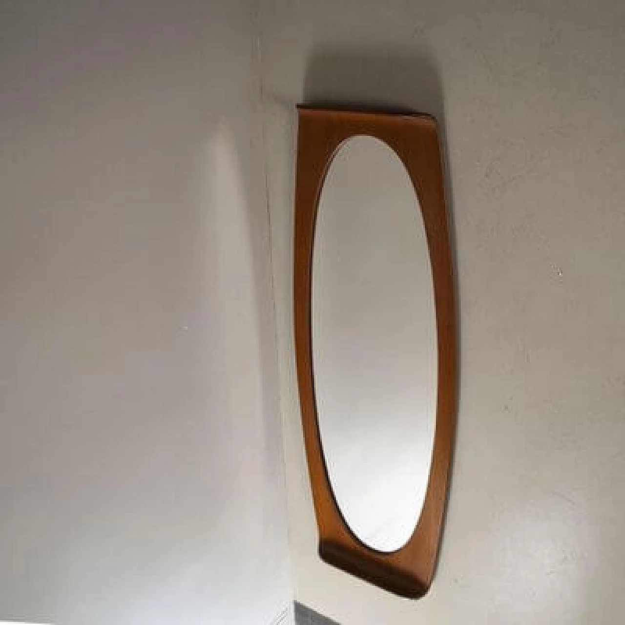 Curved teak wall mirror by Campo e Graffi, 1960s 1460269