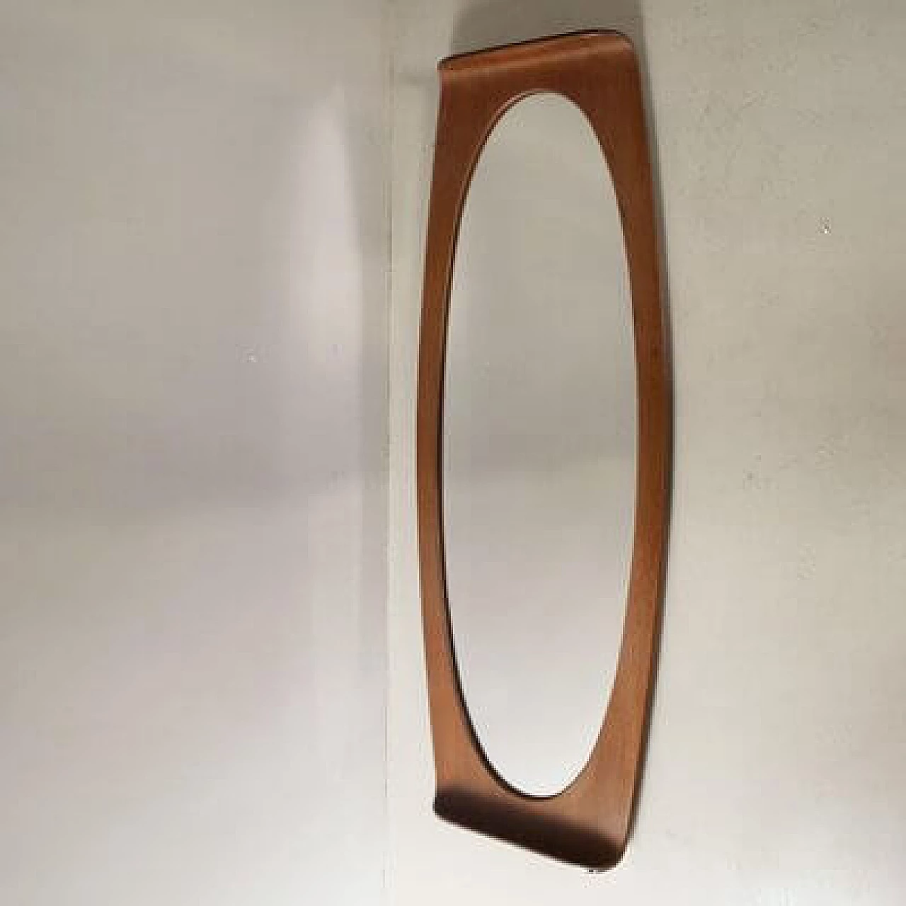 Curved teak wall mirror by Campo e Graffi, 1960s 1460272