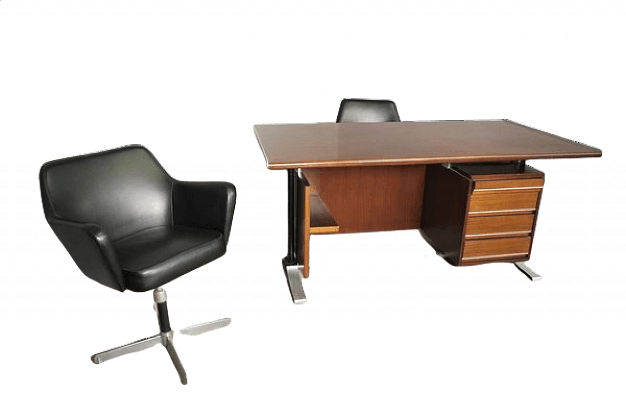 Desk and pair of chairs by Fantoni, 1960s 1460347