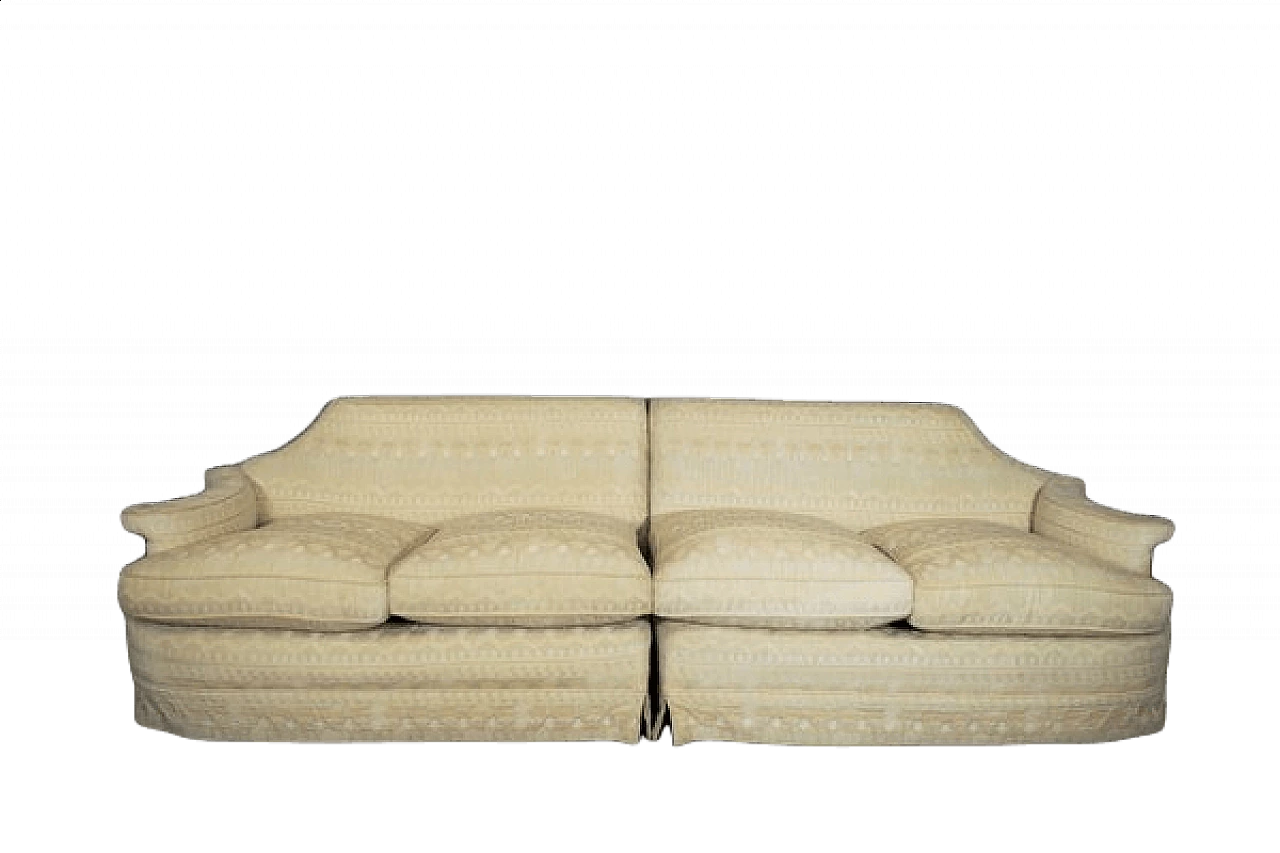 Two-piece modular sofa with carved wooden frame, 1950s 1460354